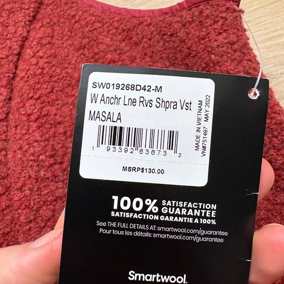 NWT Smartwool‎ Masala Reversible Fleece Sherpa Vest Women's M Color Red - Picture 2 of 5
